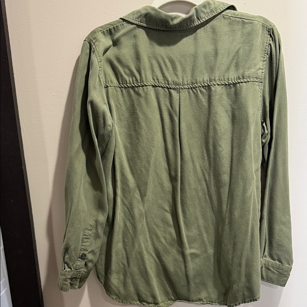 Knox Rose Green Button Down Shirt Lyocell - Picture 6 of 6